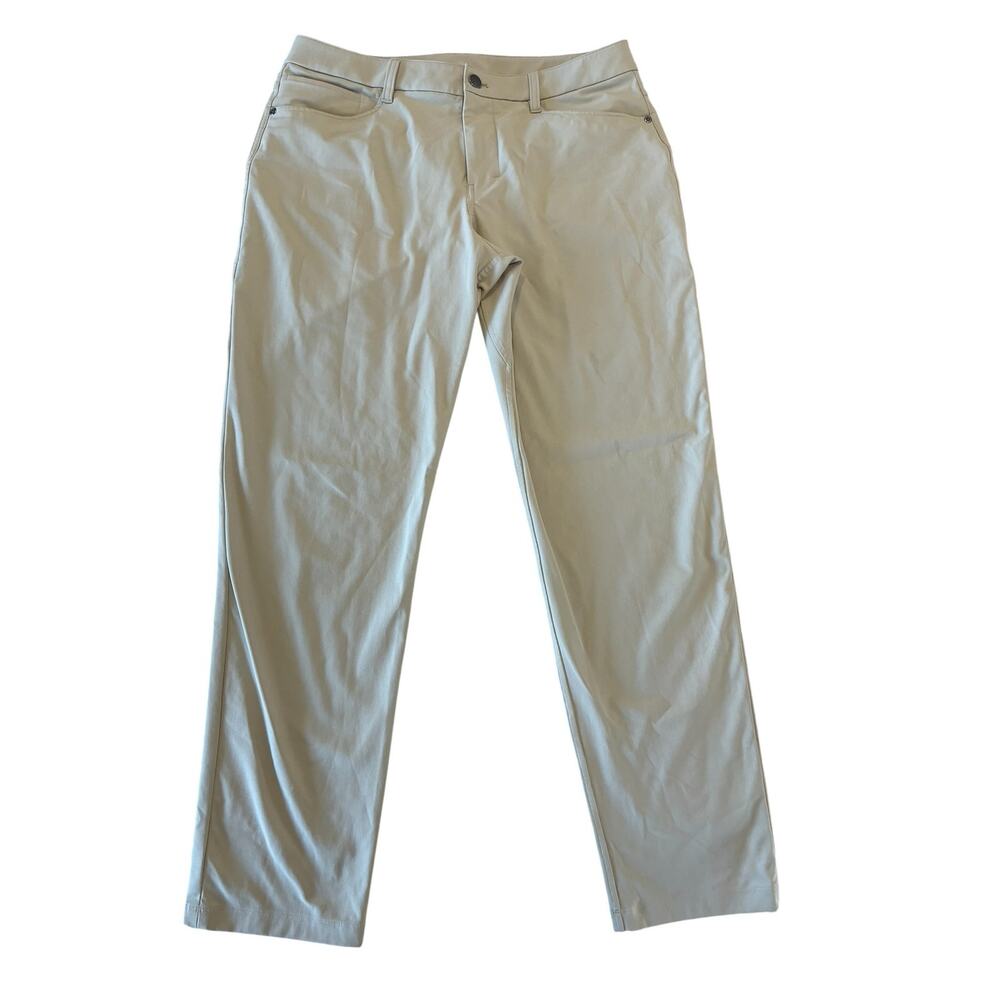 Lululemon Men's Light Khaki ABC Classic Fit Trousers Flawed